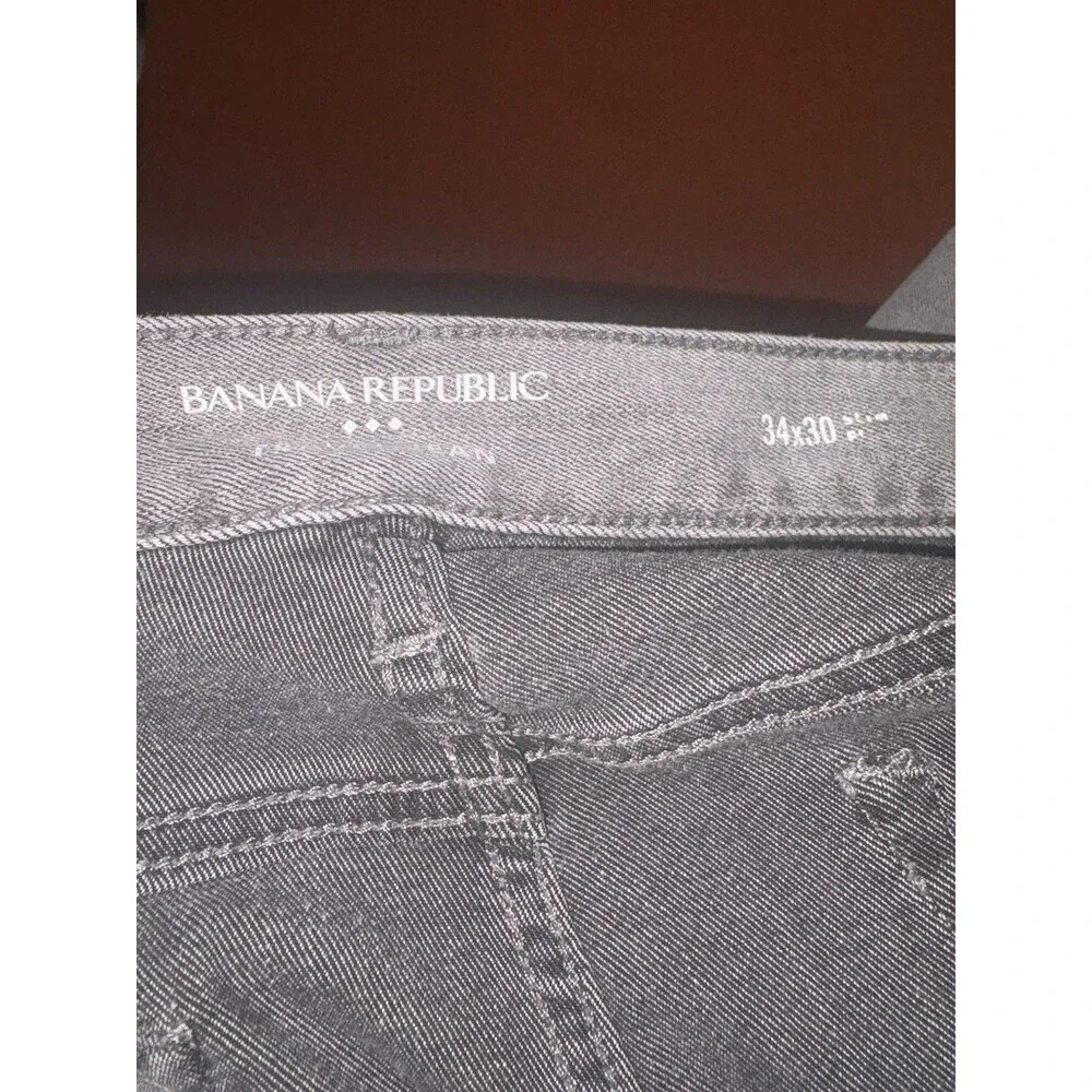 Banana Republic Travel Jeans Men's 34x30* Gray Slim Fit Straight Leg Denim Pants